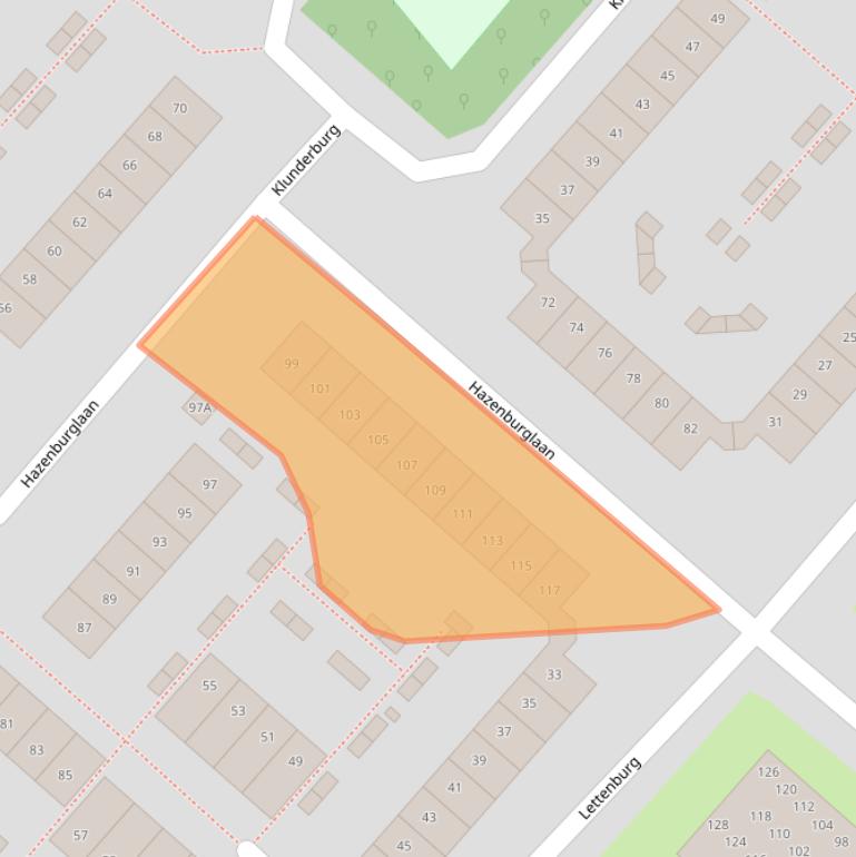 Kaart van postcodegebied 2135EZ.