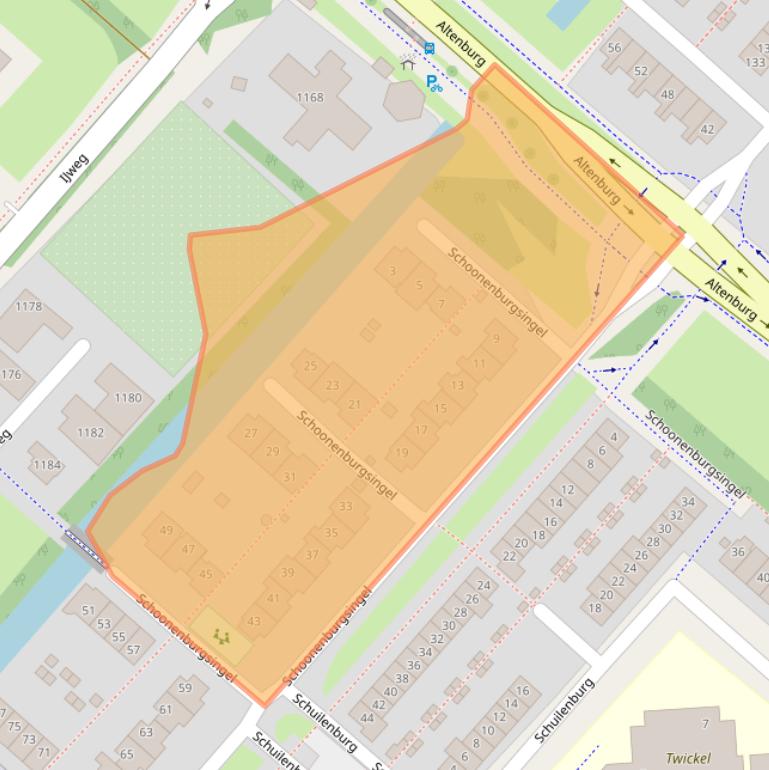Kaart van postcodegebied 2135GA.