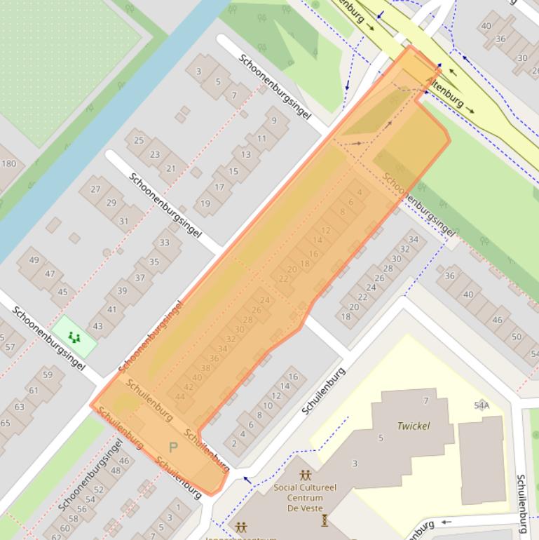 Kaart van postcodegebied 2135GB.