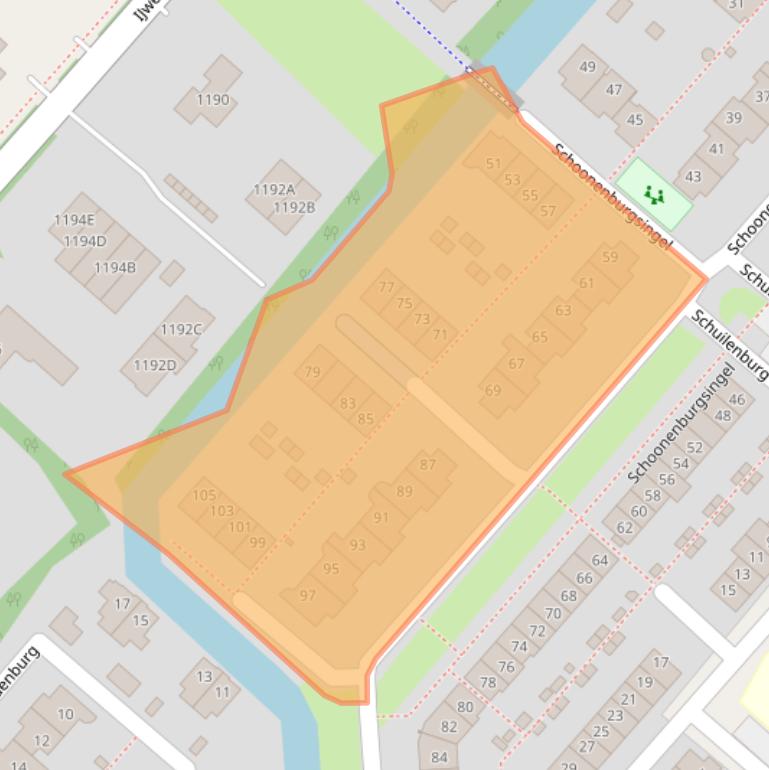 Kaart van postcodegebied 2135GG.