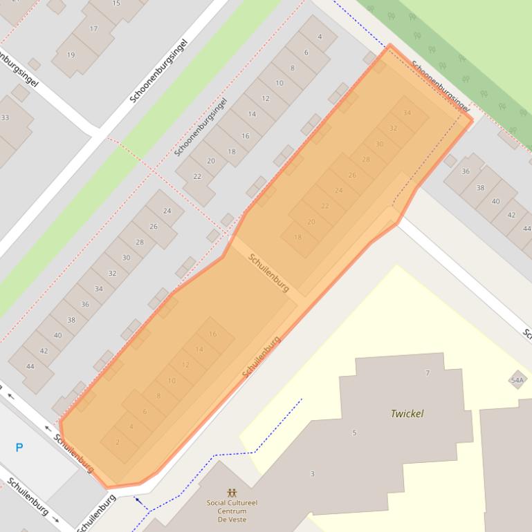 Kaart van postcodegebied 2135GL.