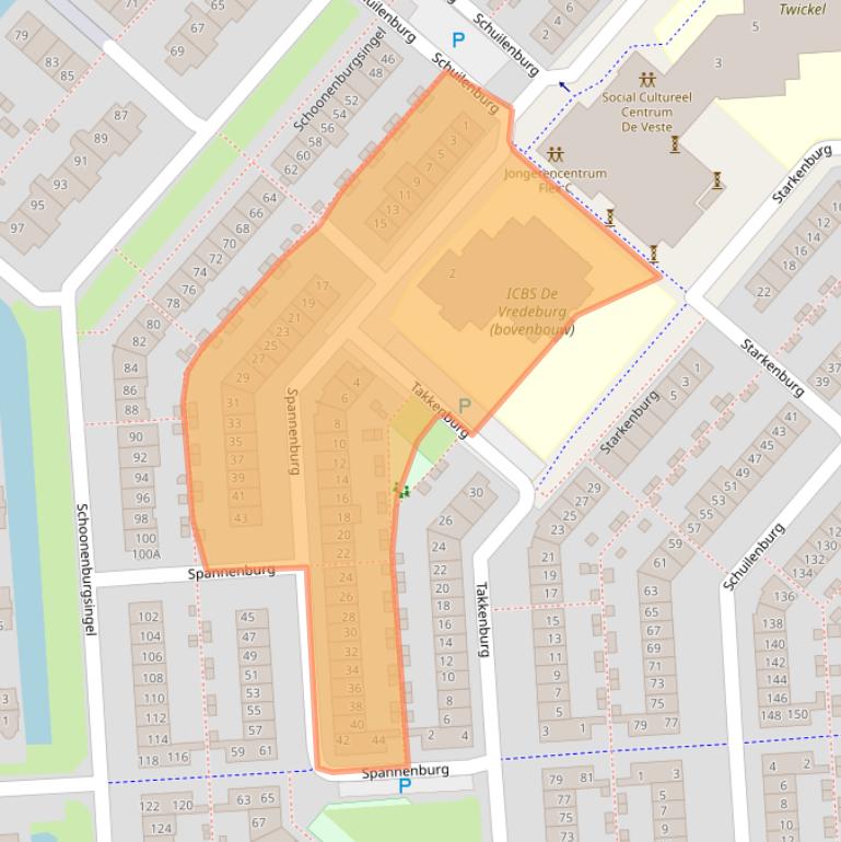 Kaart van postcodegebied 2135GP.