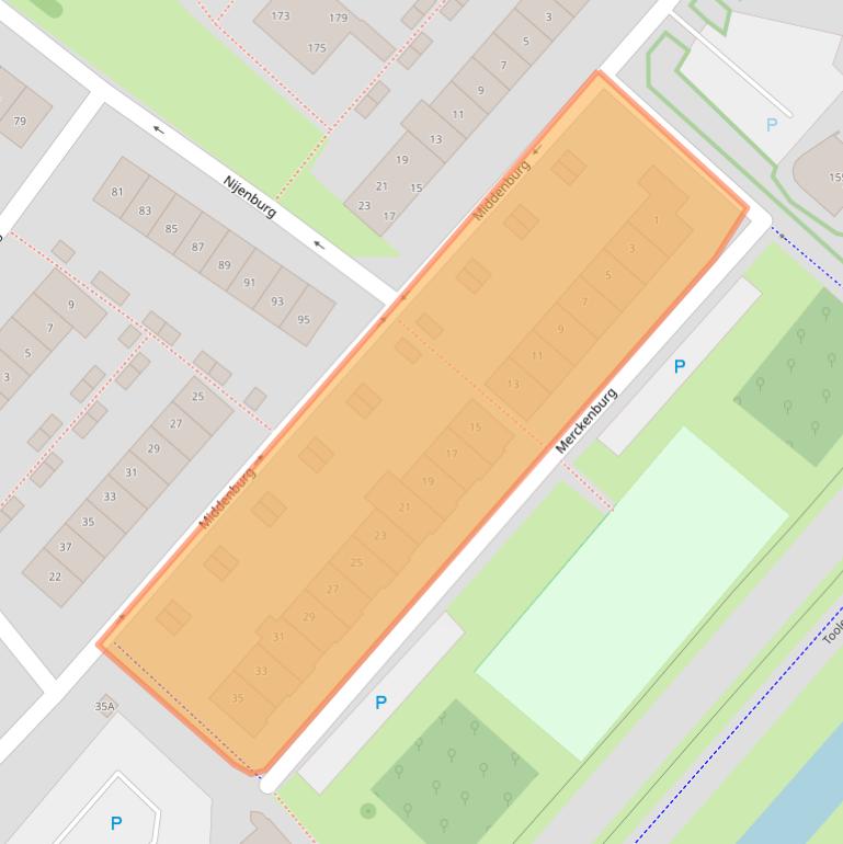 Kaart van postcodegebied 2135GX.