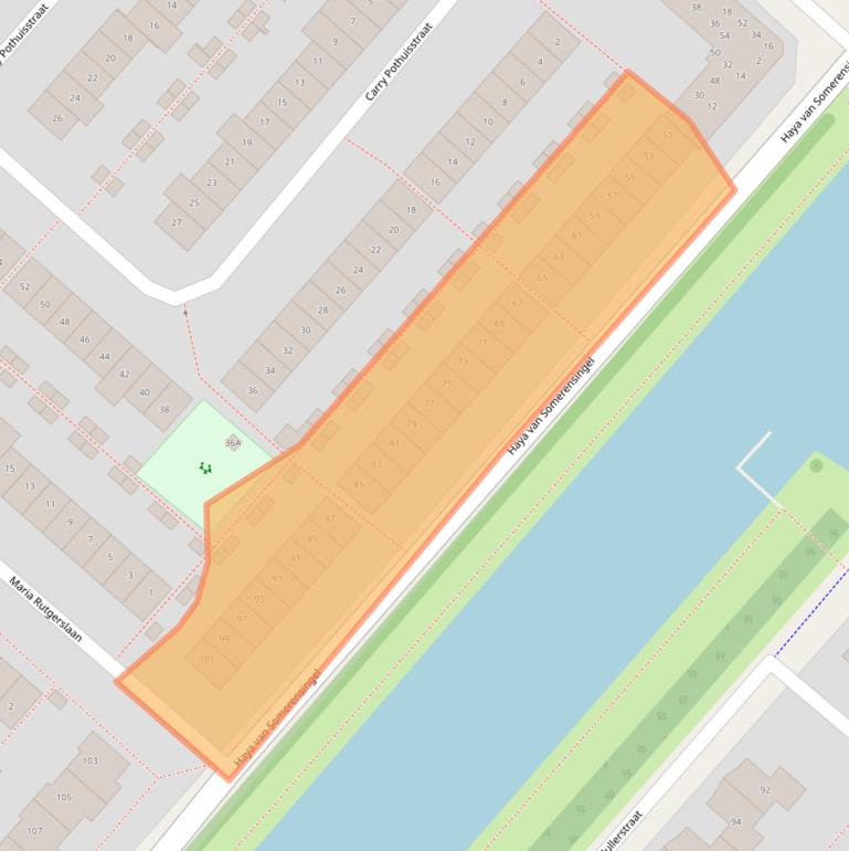 Kaart van postcodegebied 2135HX.