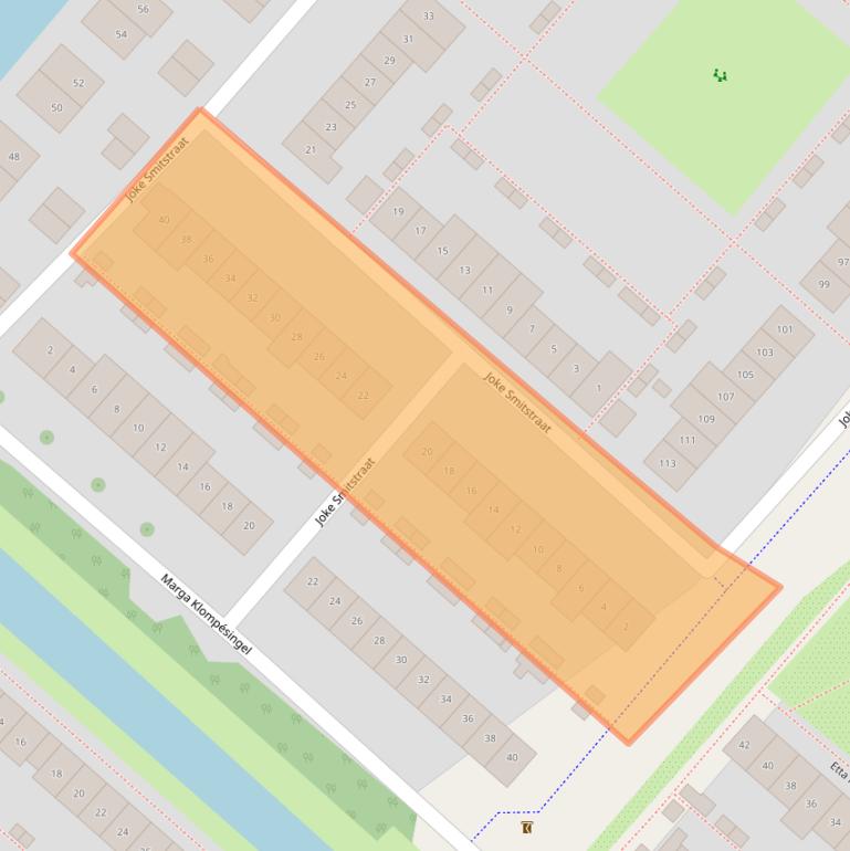 Kaart van postcodegebied 2135JH.