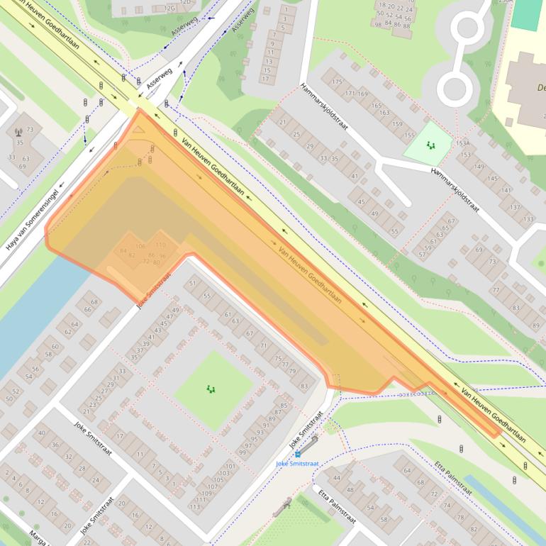 Kaart van postcodegebied 2135JK.