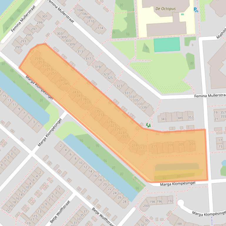 Kaart van postcodegebied 2135JZ.