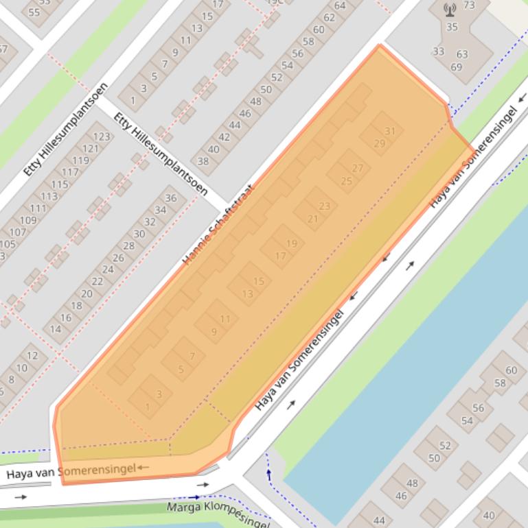 Kaart van postcodegebied 2135KA.