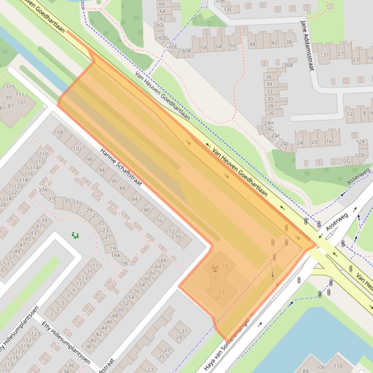Kaart van postcodegebied 2135KB.