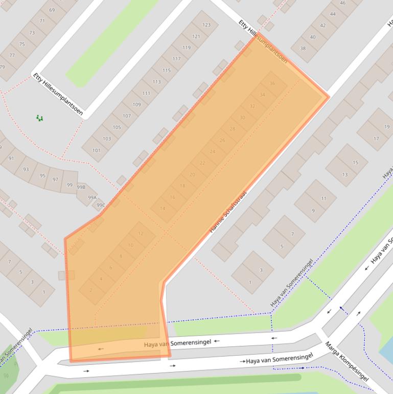 Kaart van postcodegebied 2135KE.