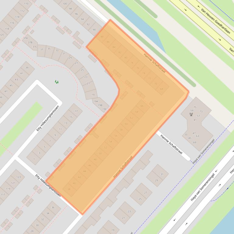 Kaart van postcodegebied 2135KG.