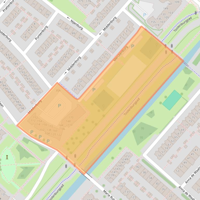 Kaart van postcodegebied 2135KM.