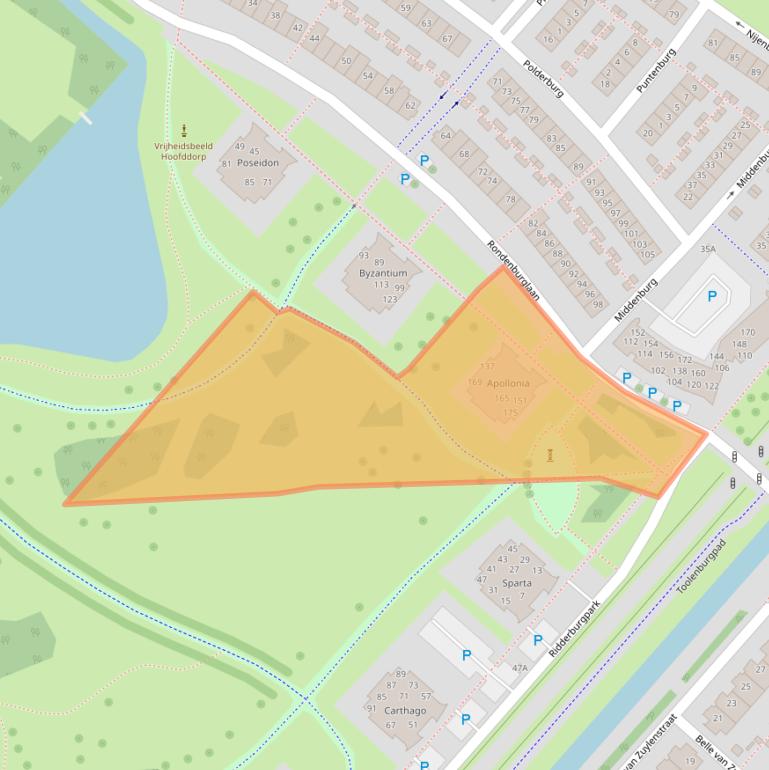 Kaart van postcodegebied 2135KR.