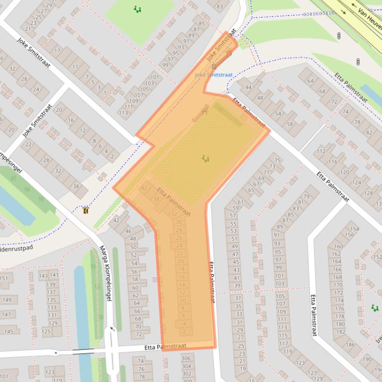 Kaart van postcodegebied 2135LE.