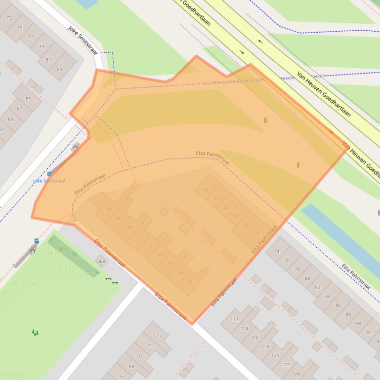 Kaart van postcodegebied 2135LG.