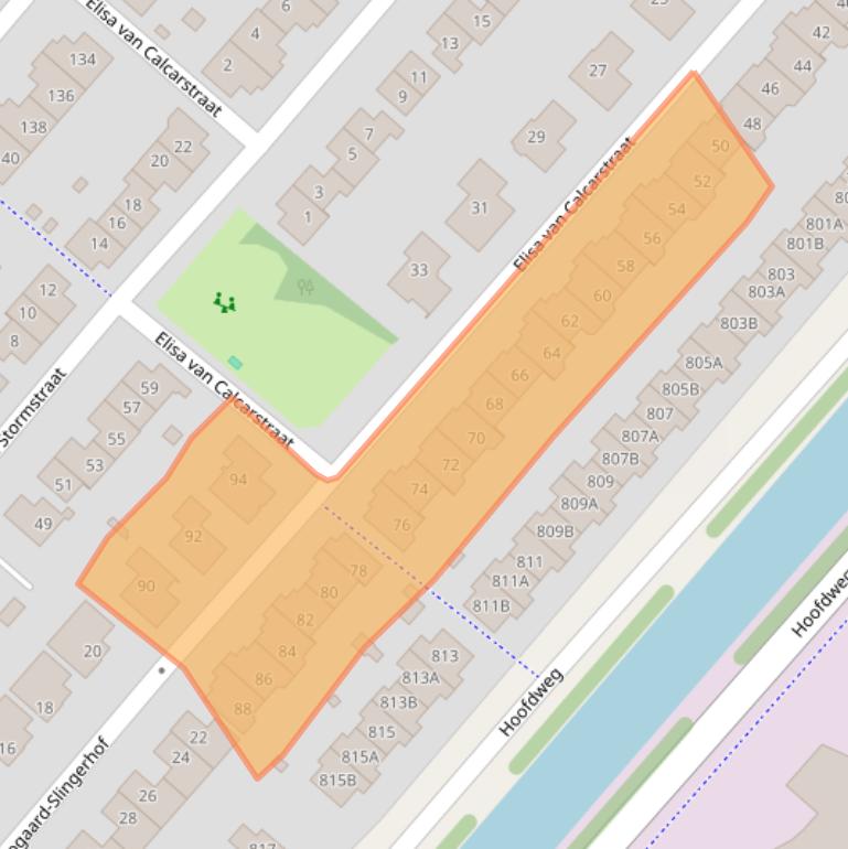 Kaart van postcodegebied 2135LS.