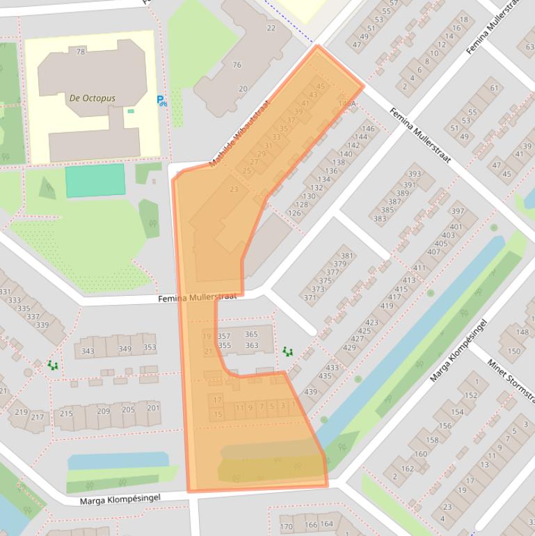 Kaart van postcodegebied 2135MA.