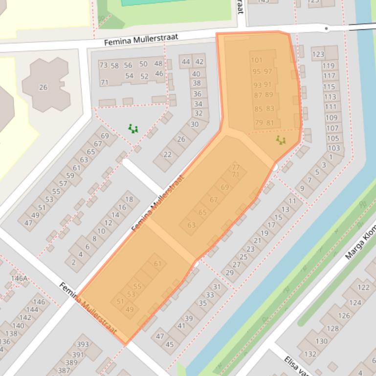 Kaart van postcodegebied 2135MG.