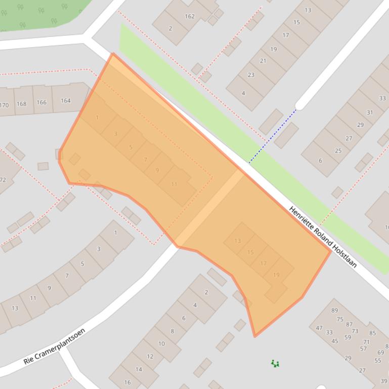 Kaart van postcodegebied 2135MZ.