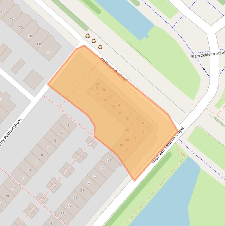 Kaart van postcodegebied 2135NA.