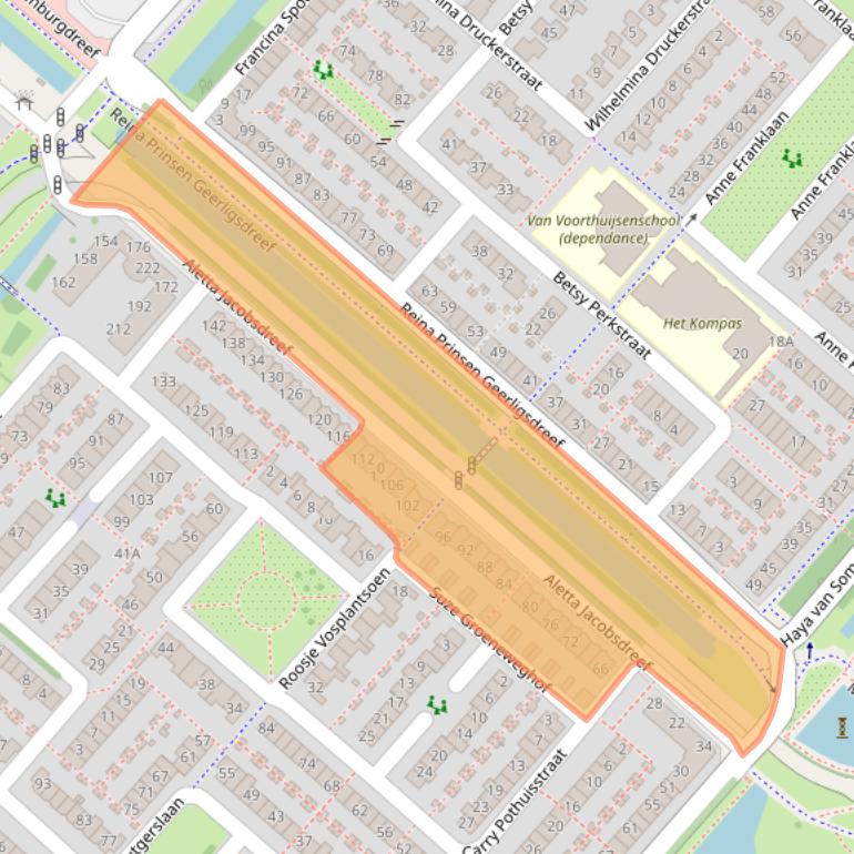Kaart van postcodegebied 2135NB.