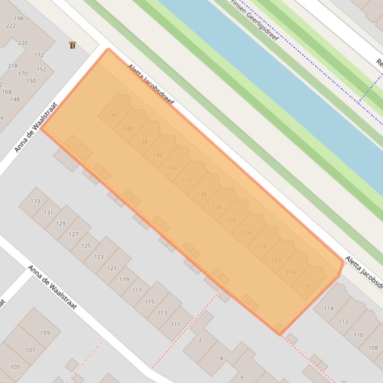 Kaart van postcodegebied 2135NC.