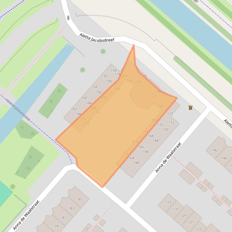 Kaart van postcodegebied 2135NE.