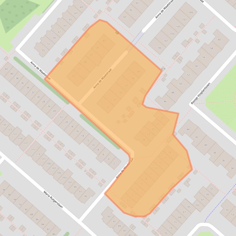 Kaart van postcodegebied 2135NN.
