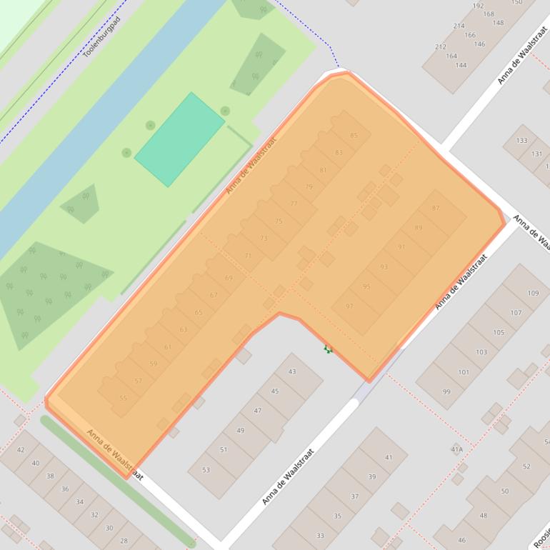 Kaart van postcodegebied 2135NP.