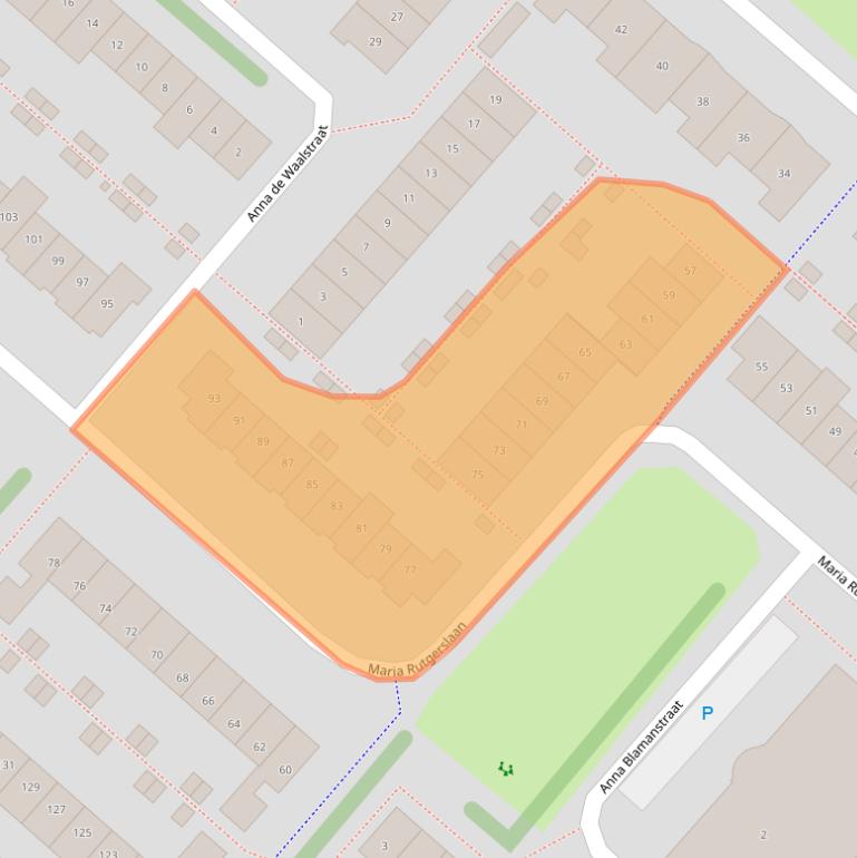 Kaart van postcodegebied 2135PB.