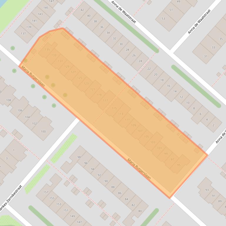 Kaart van postcodegebied 2135PC.