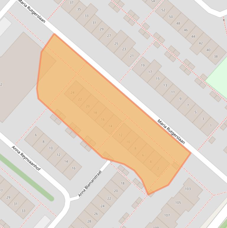 Kaart van postcodegebied 2135PE.