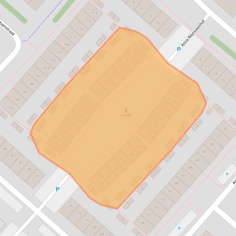 Kaart van postcodegebied 2135PX.