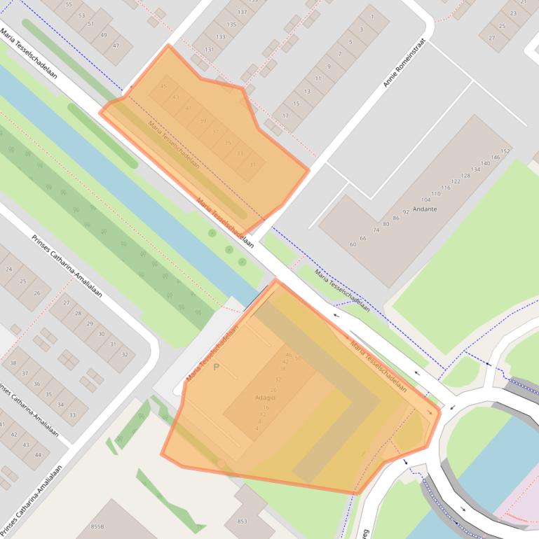 Kaart van postcodegebied 2135RD.