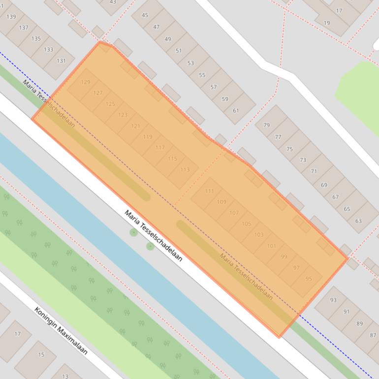 Kaart van postcodegebied 2135RG.