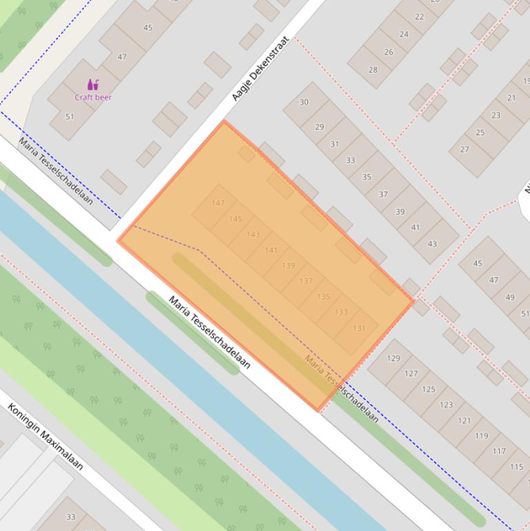 Kaart van postcodegebied 2135RH.