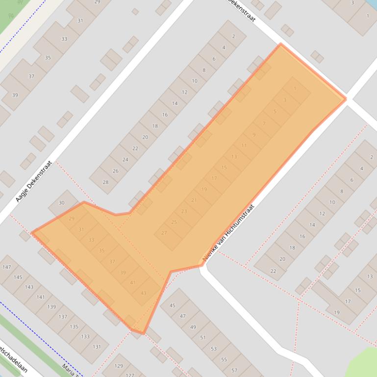 Kaart van postcodegebied 2135RL.