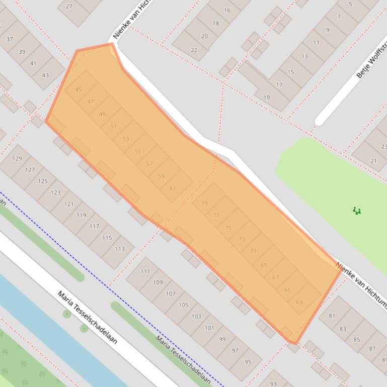 Kaart van postcodegebied 2135RM.