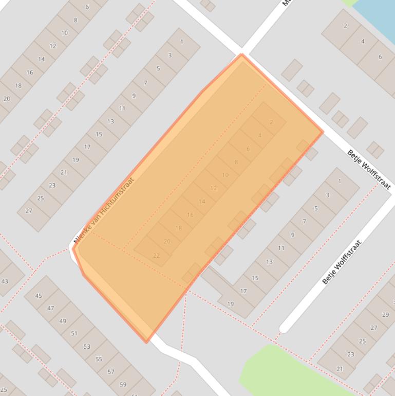 Kaart van postcodegebied 2135RP.