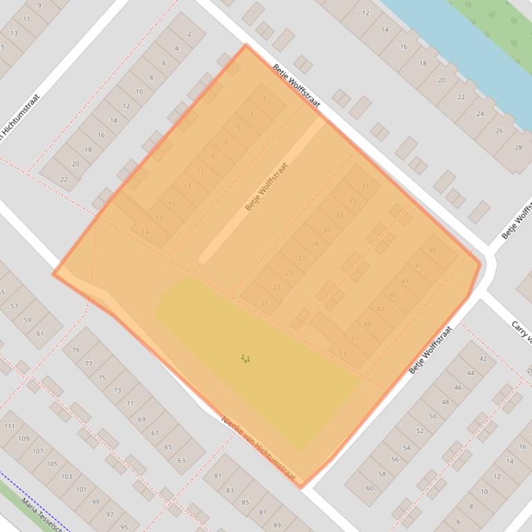 Kaart van postcodegebied 2135RR.
