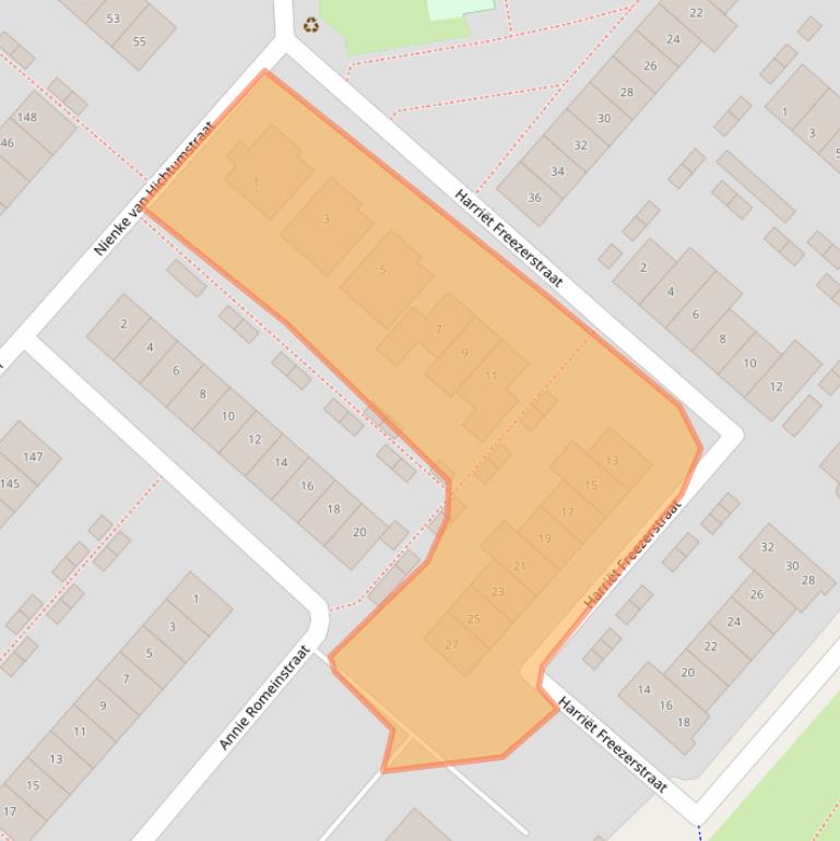 Kaart van postcodegebied 2135SH.