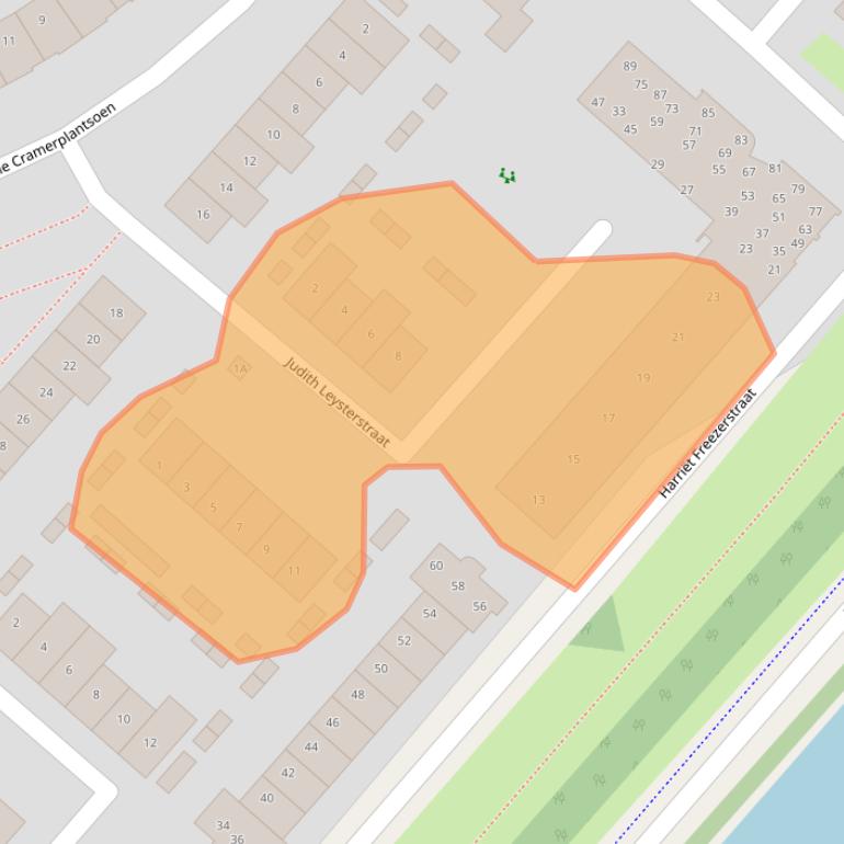 Kaart van postcodegebied 2135SL.