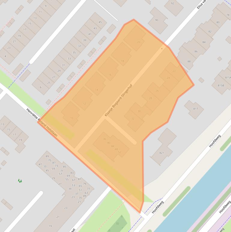 Kaart van postcodegebied 2135SM.