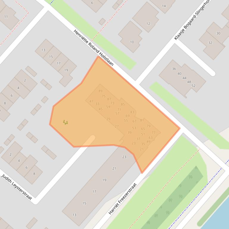 Kaart van postcodegebied 2135SN.