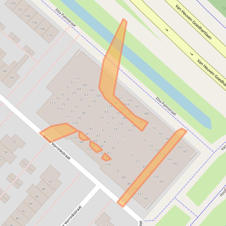 Kaart van postcodegebied 2135SV.
