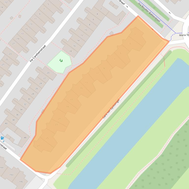 Kaart van postcodegebied 2135TB.