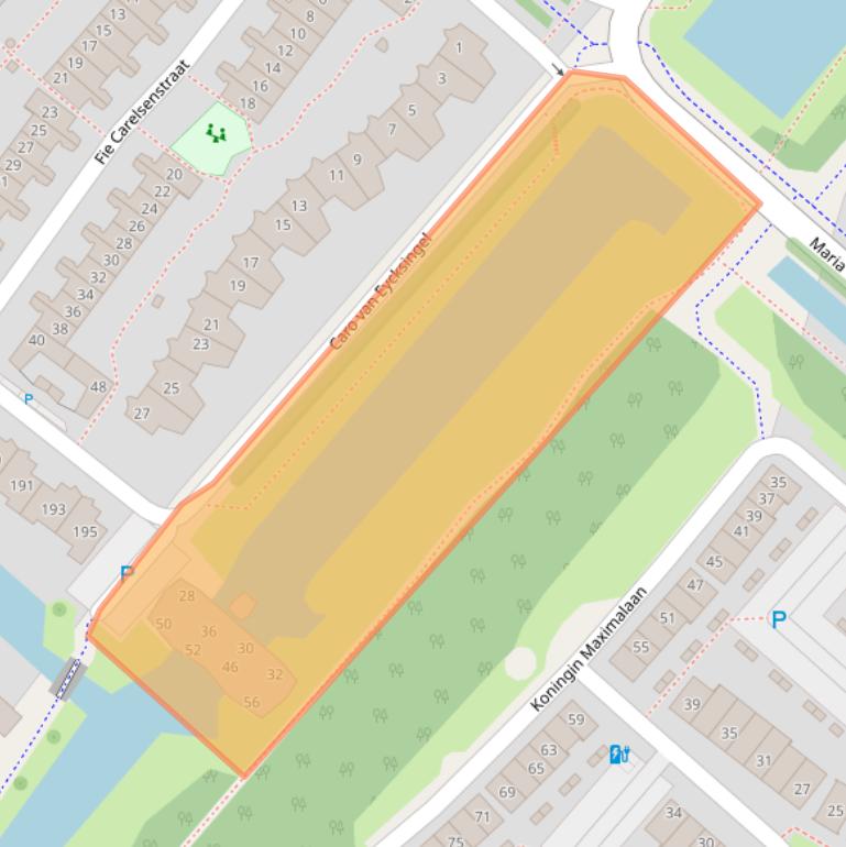 Kaart van postcodegebied 2135TC.