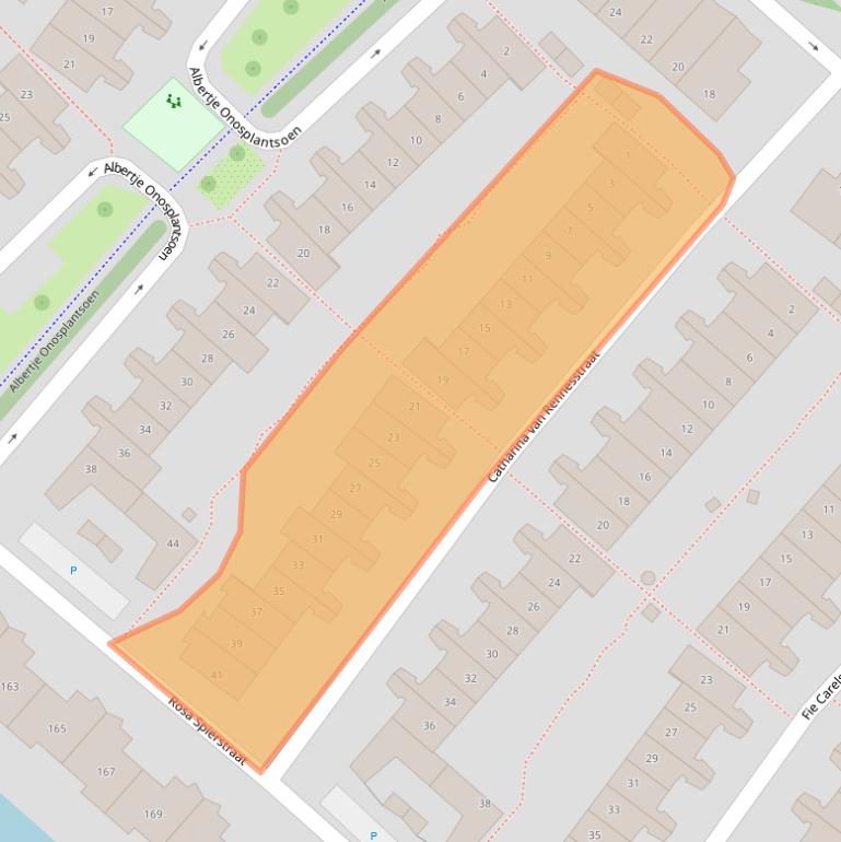 Kaart van postcodegebied 2135TG.