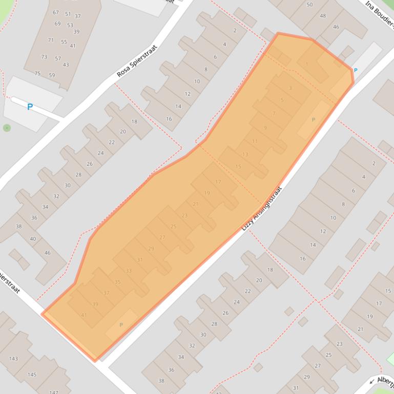 Kaart van postcodegebied 2135TL.