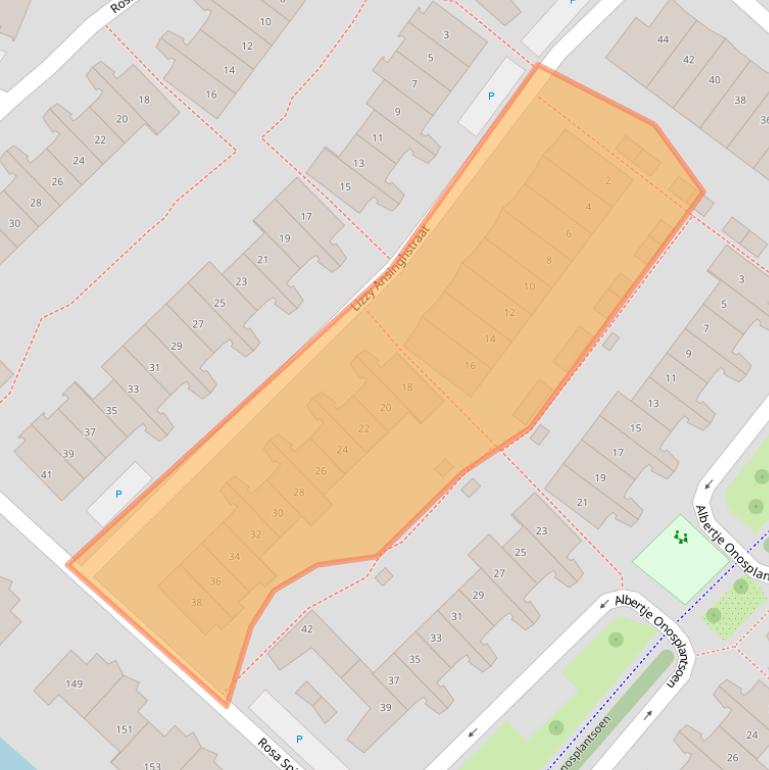 Kaart van postcodegebied 2135TM.